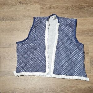 Handmade Blue and White Quilted Floral Vest